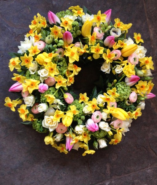 Sympathy Flowers Spring Wreath-026
